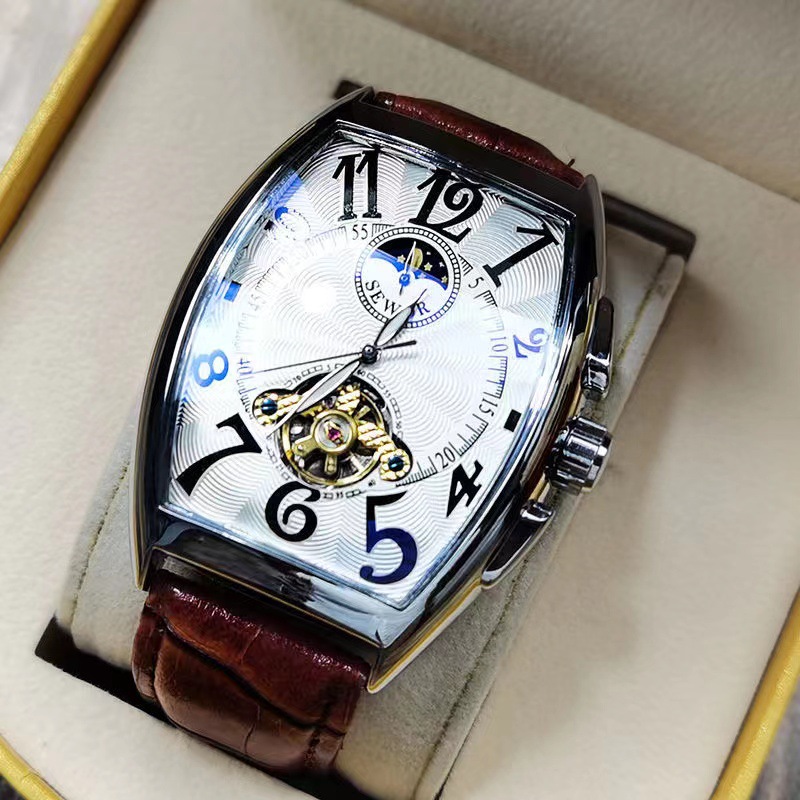 Seiko Watch Presage - SEWOR Mechanische Uhr Männer Gold Tourbillon