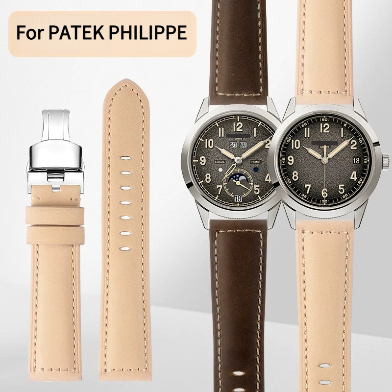 Patek Philippe Watch Calatrava - Verlängertes Uhrenarmband aus echtem Leder für
