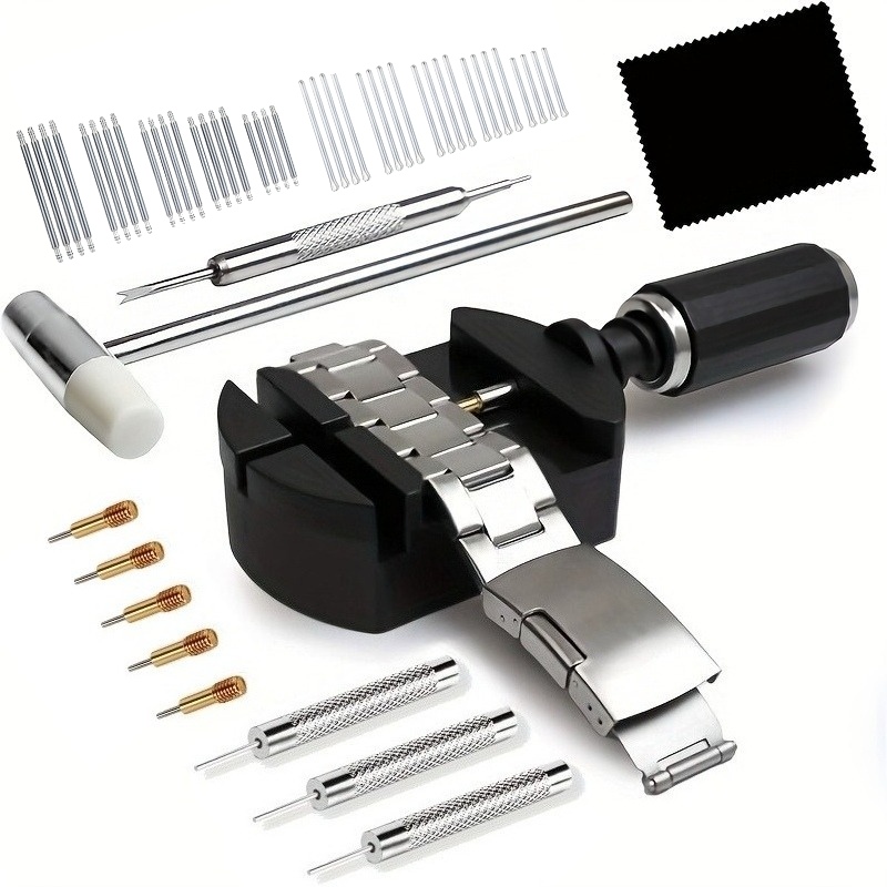 Spring Bar Tool Set - 52-teiliges Deluxe-Profi-Uhrenreparatur-Werkzeugset, einschließlich Radpressen, Hämmern, Federstegen,
