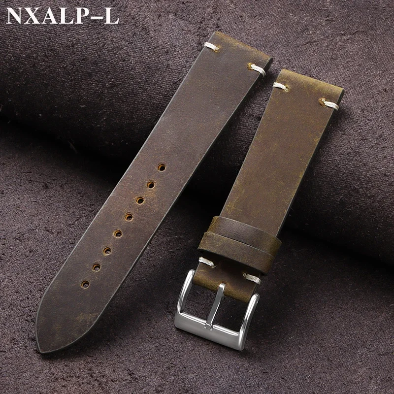 Nato Strap Nylon - Vintage Ölwachs Leder Uhrenarmband 18mm 20mm