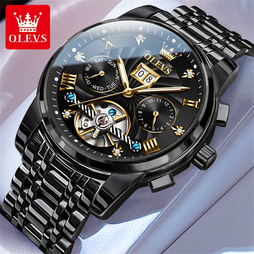 Rolex Watch Datejust - OLEVS Klassische Herrenuhren Tourbillon Multifunktions-Vollautomatik-Herrenuhr High-End-Armbanduhr