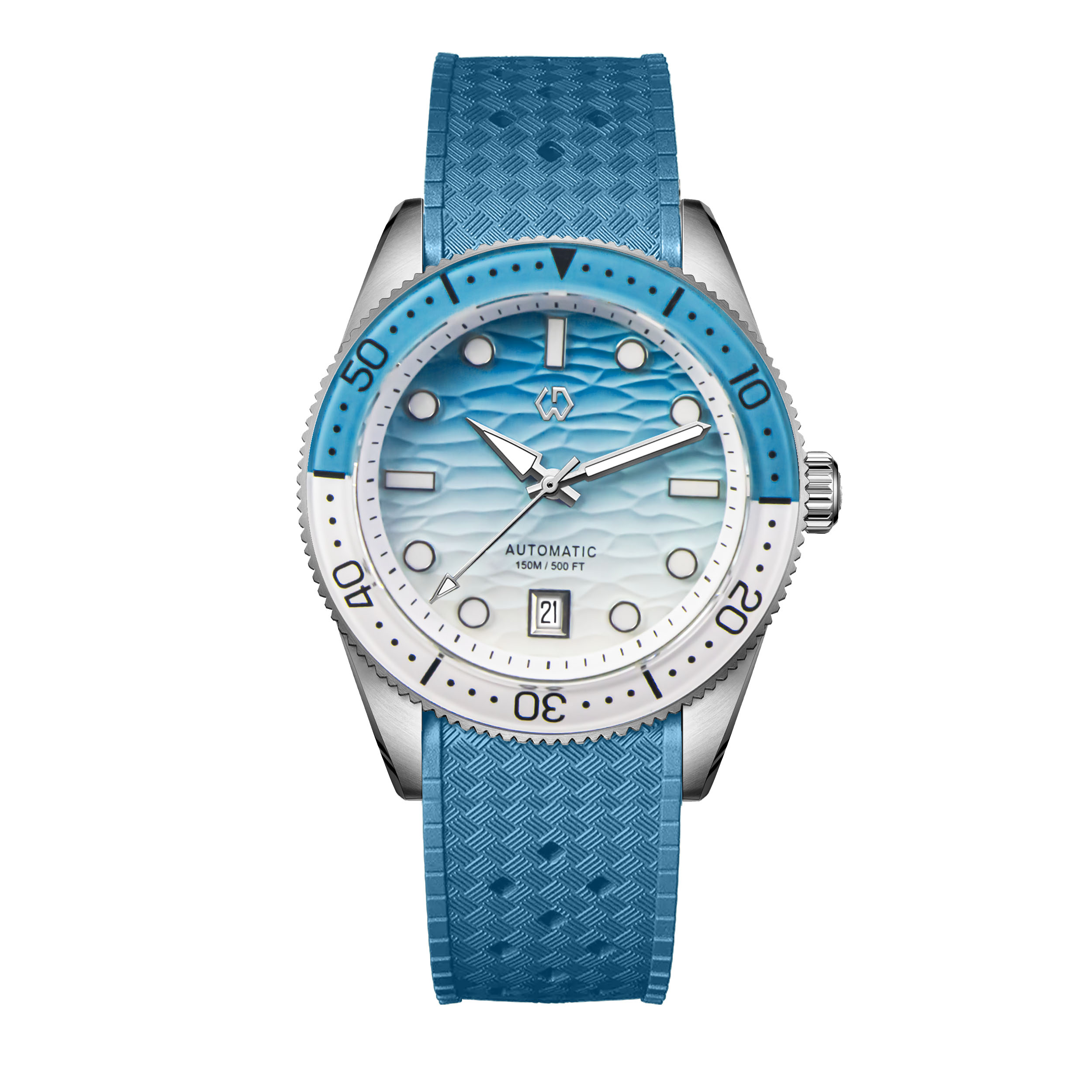 Rubber Strap Diver - 40 mm Taucheruhr mit Textur, Herrenuhren,
