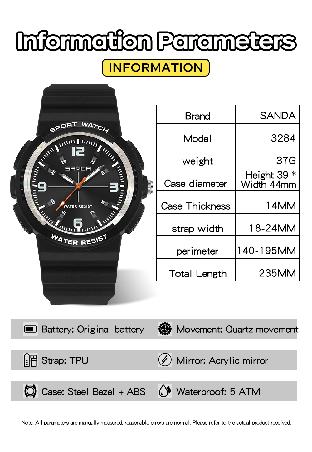 SANDA Neue 3284 Modische Stude – Rubber Strap Diver Bewertung und Preis