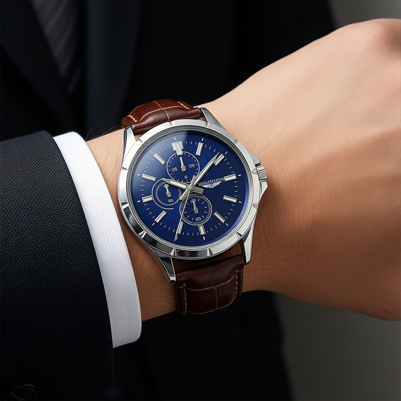 Herren Chronograph Quarzuhr, B – Leather Watch Band Men Bewertung und Preis