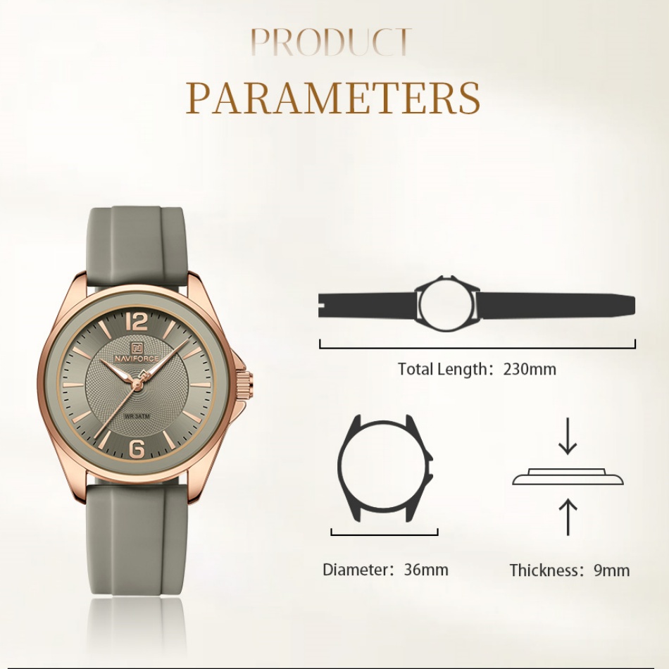 Neuer Stil NAVIFORCE Damenuhre – Silicone Band Women Bewertung und Preis