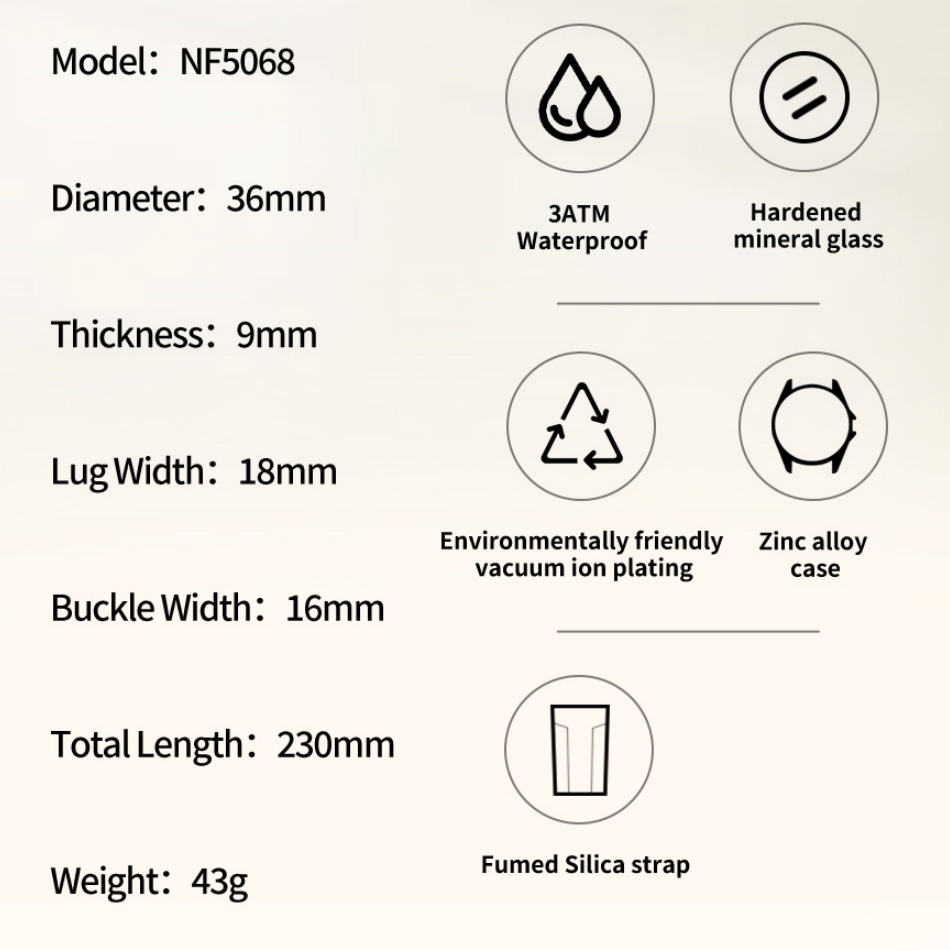 Neuer Stil NAVIFORCE Damenuhre – Silicone Band Women Bewertung und Preis