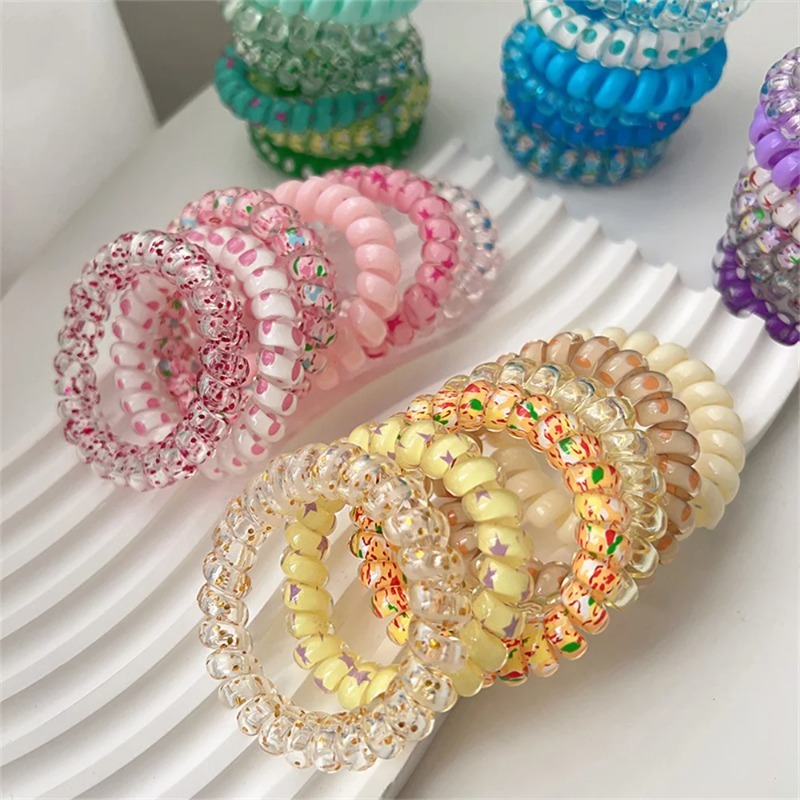 6 Stück Bunte Harz-Spiral-Haar – Silicone Band Women Bewertung und Preis